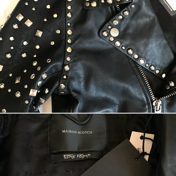 Maison Scotch Punk Radar leather jacket! Worn once. - Picture 3 of 6
